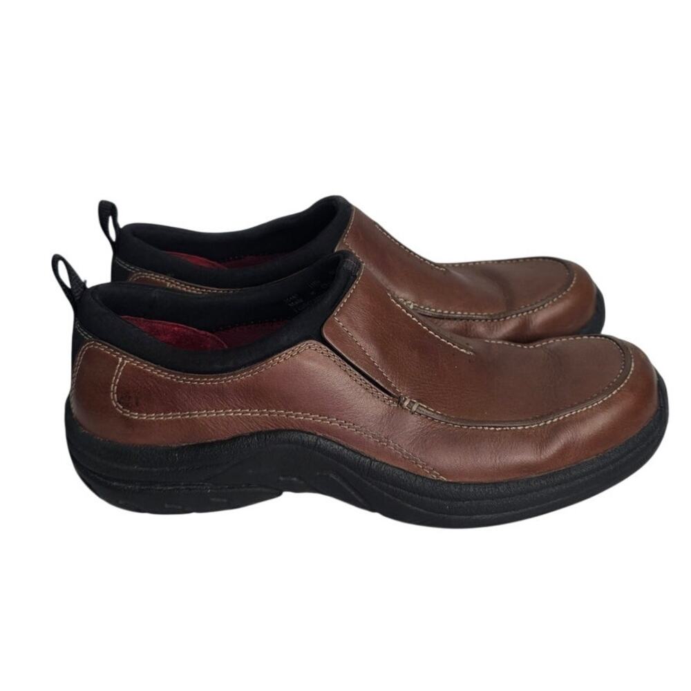 Clarks Privo Men’s 11.5 N Narrow Brown Leather Slip On Loafers Shoes casual